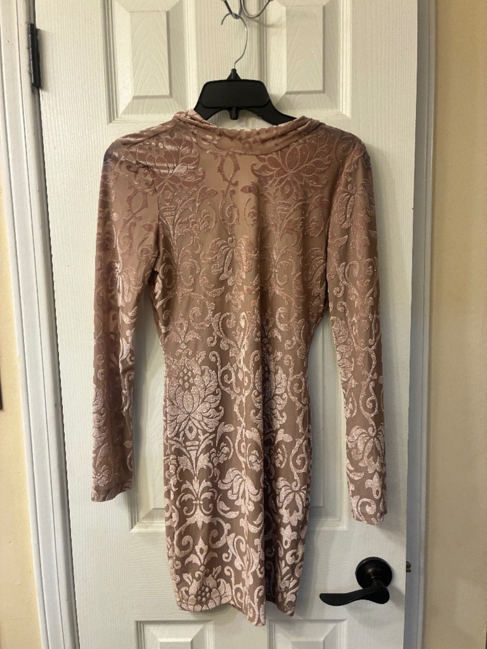 Sheer Mock Collared Dress